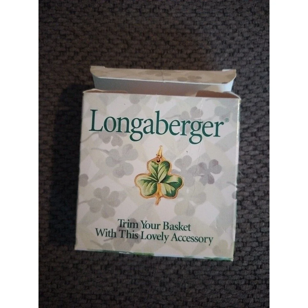 New Vintage Longaberger Lots of Luck Basket Liner And Tie On Charm 1998 NIP